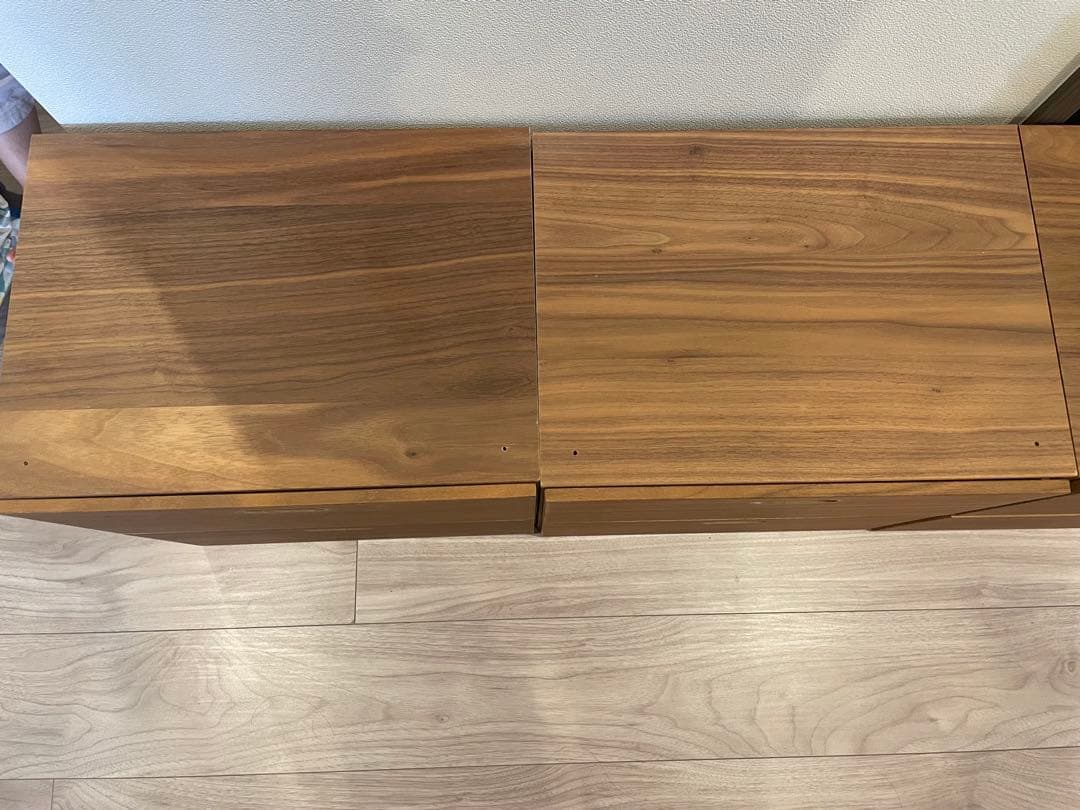 無印良品　スタッキングチェスト・引出し・２段 ウォールナット