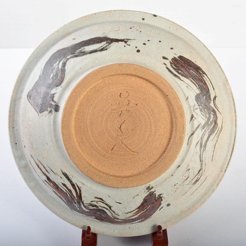 ruirui　鼠志野　棟方志功絵付　福福魚　飾皿　共箱　M　R4481B