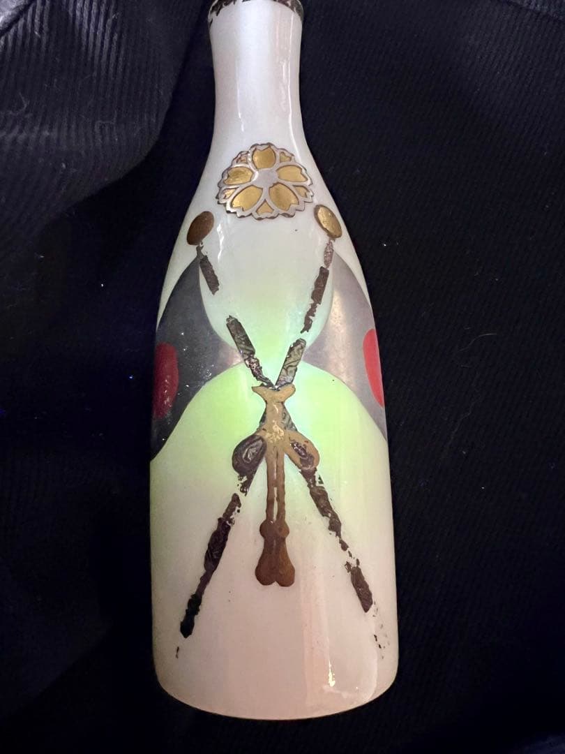 江戸ガラス　ガラス絵　ウランガラス　国旗　徳利　酒器　和ガラス　アンティーク