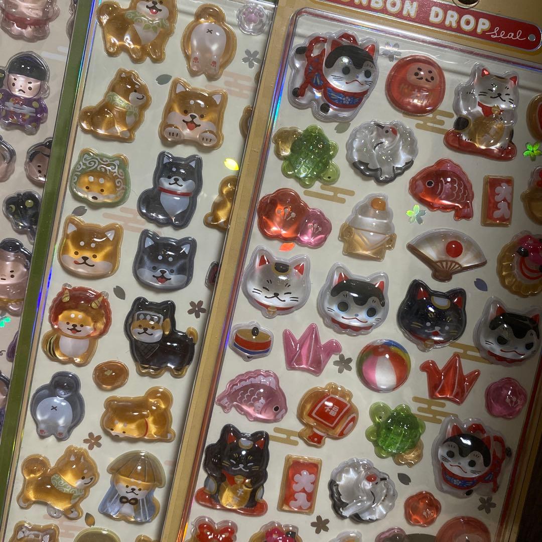 【正規品】和柄　ボンボンドロップシール　7点セット　匿名配送　クーリア