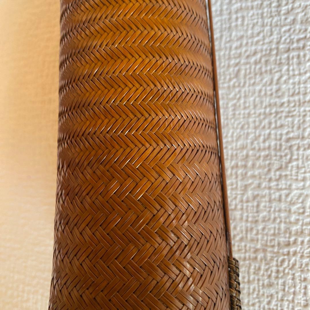 希少✨茶花　花入　竹細工　林真光　在銘　竹編手付　花籠　茶道具　華道具　花器