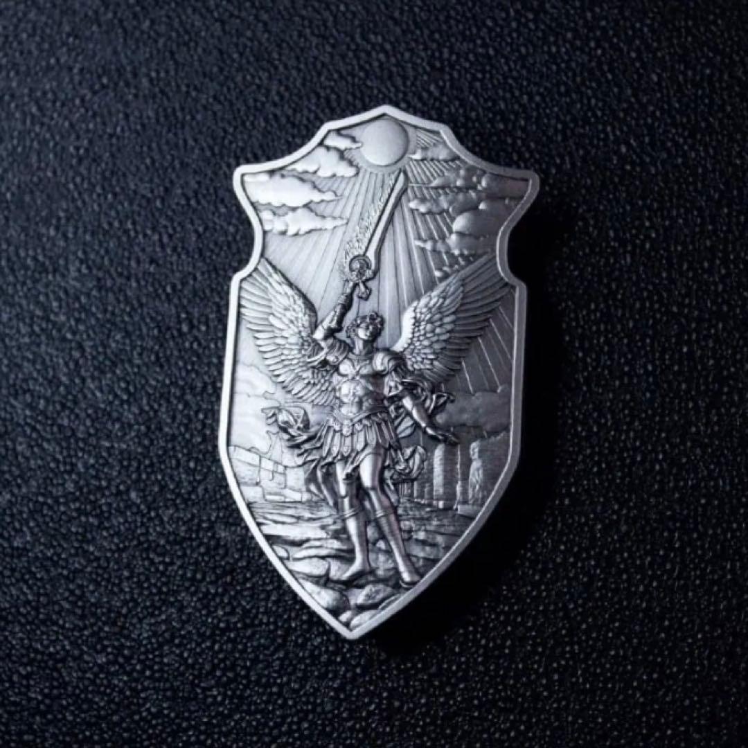 銀貨 聖ウリエルの盾 ハイレリーフ アンティーク 2オンス 2oz メダル 天使