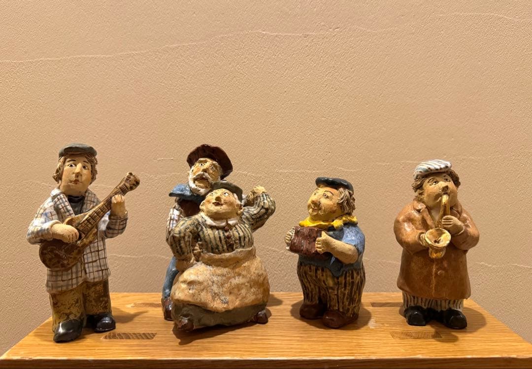 ささきようこ作　陶人形　陶器の音楽家人形4体セット