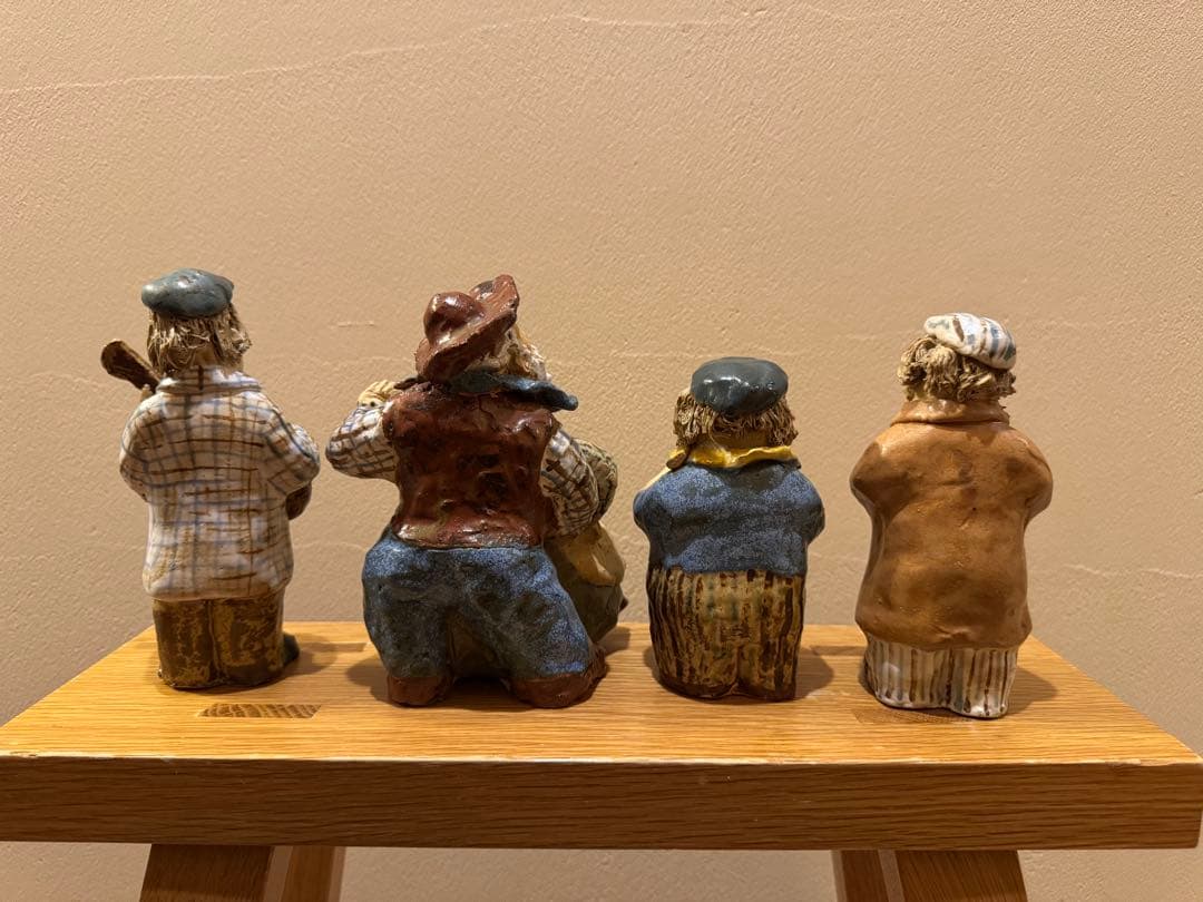 ささきようこ作　陶人形　陶器の音楽家人形4体セット