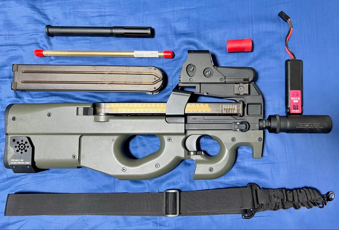 バレルなどカスタム済 東京マルイPS90 HC ハイサイクル 電動ガン（P90）