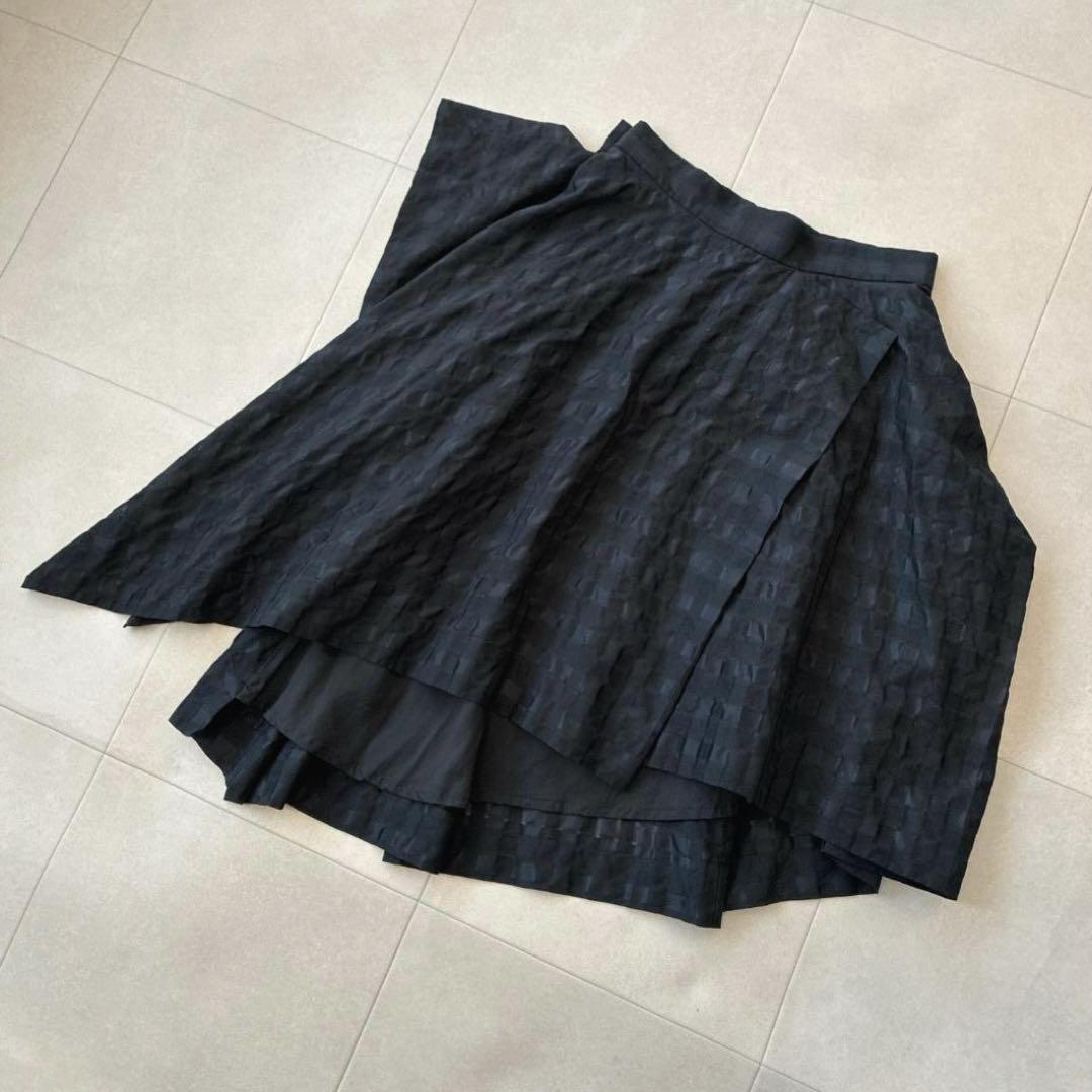 美品 ヴィヴィアンウエストウッド♡変形 シルク混 ラップスカート チェック柄 黒