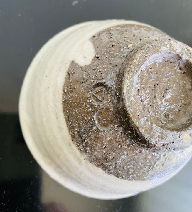 茶碗　無地刷毛目碗　杉本立夫　号は泥牛　　京都大吉主人　抹茶碗　桐箱入