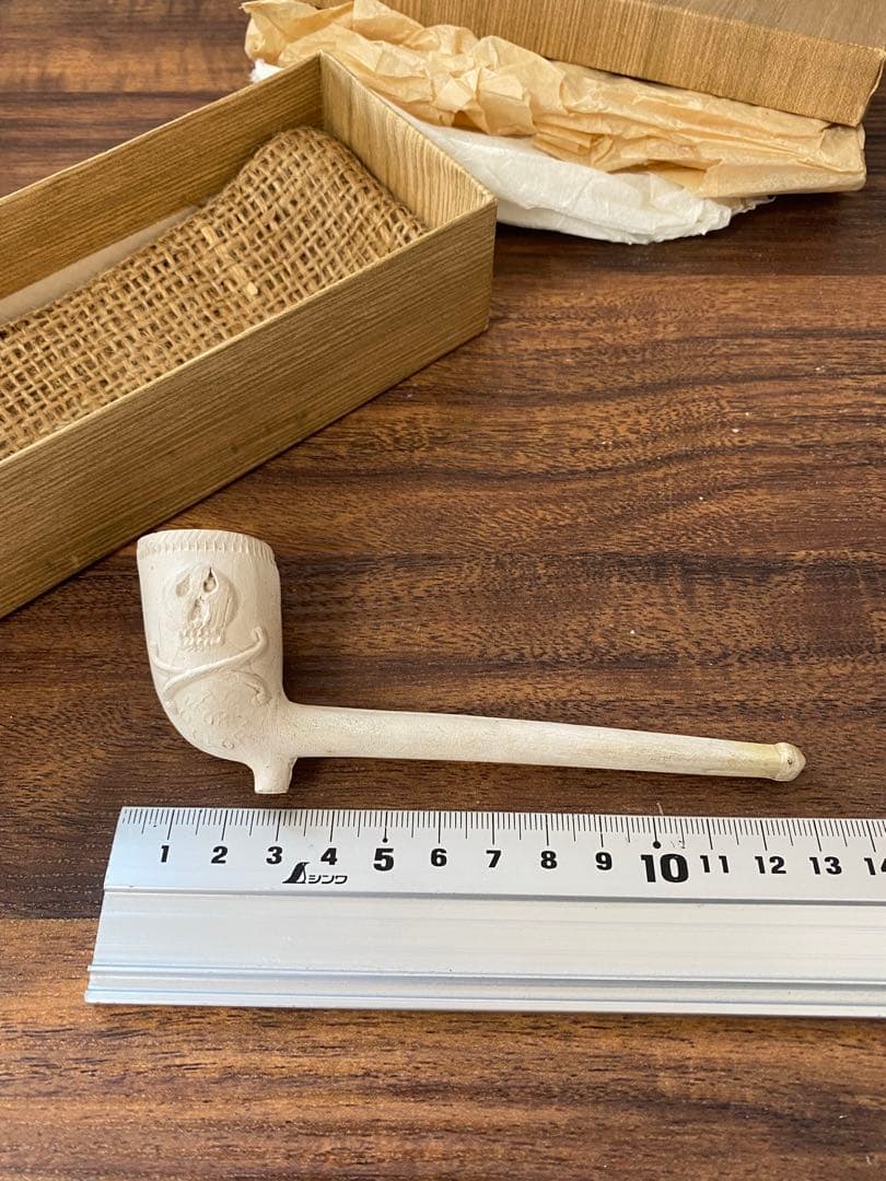 1900s'アンティークスカルパイプ 箱付き 古着 バイカー ロカビリー