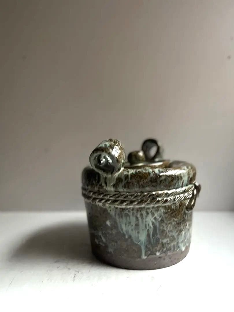 393 田中佐次郎 山瀬窯 斑唐津 水指 唐津焼 茶道 茶道具 未使用 希少