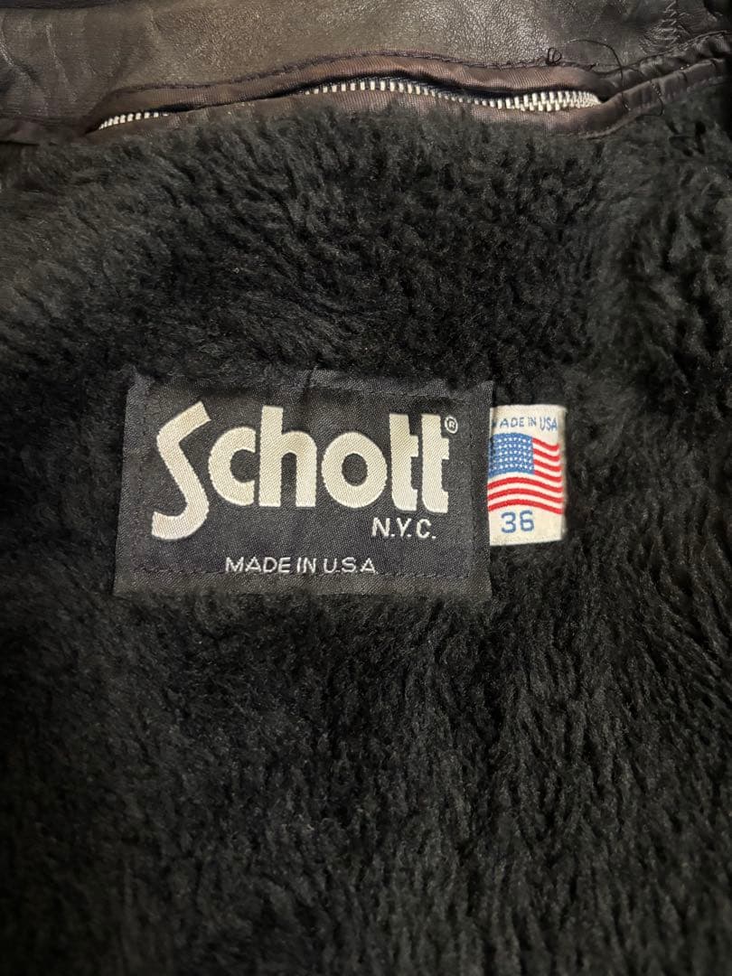 Schott ブラック レザージャケット 36