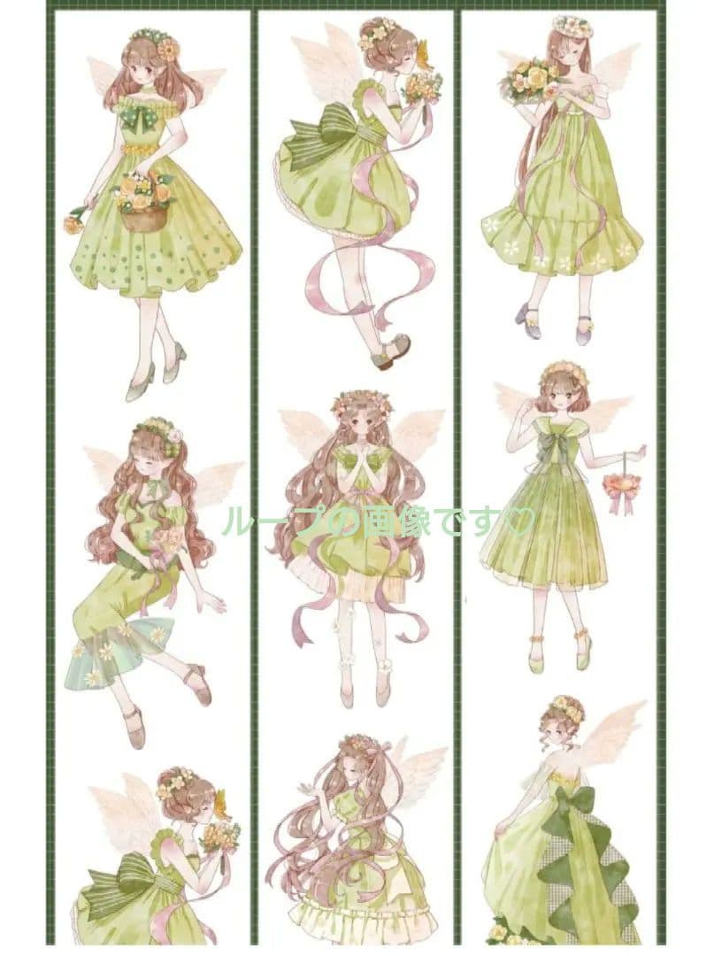 J322＃安娜舞曲(镭射銀)一木一横切り売り海外人物マステ女の子