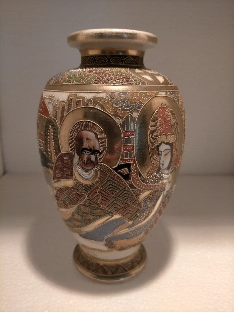 アンティーク 里帰り 薩摩焼 楠部 ベース 花瓶