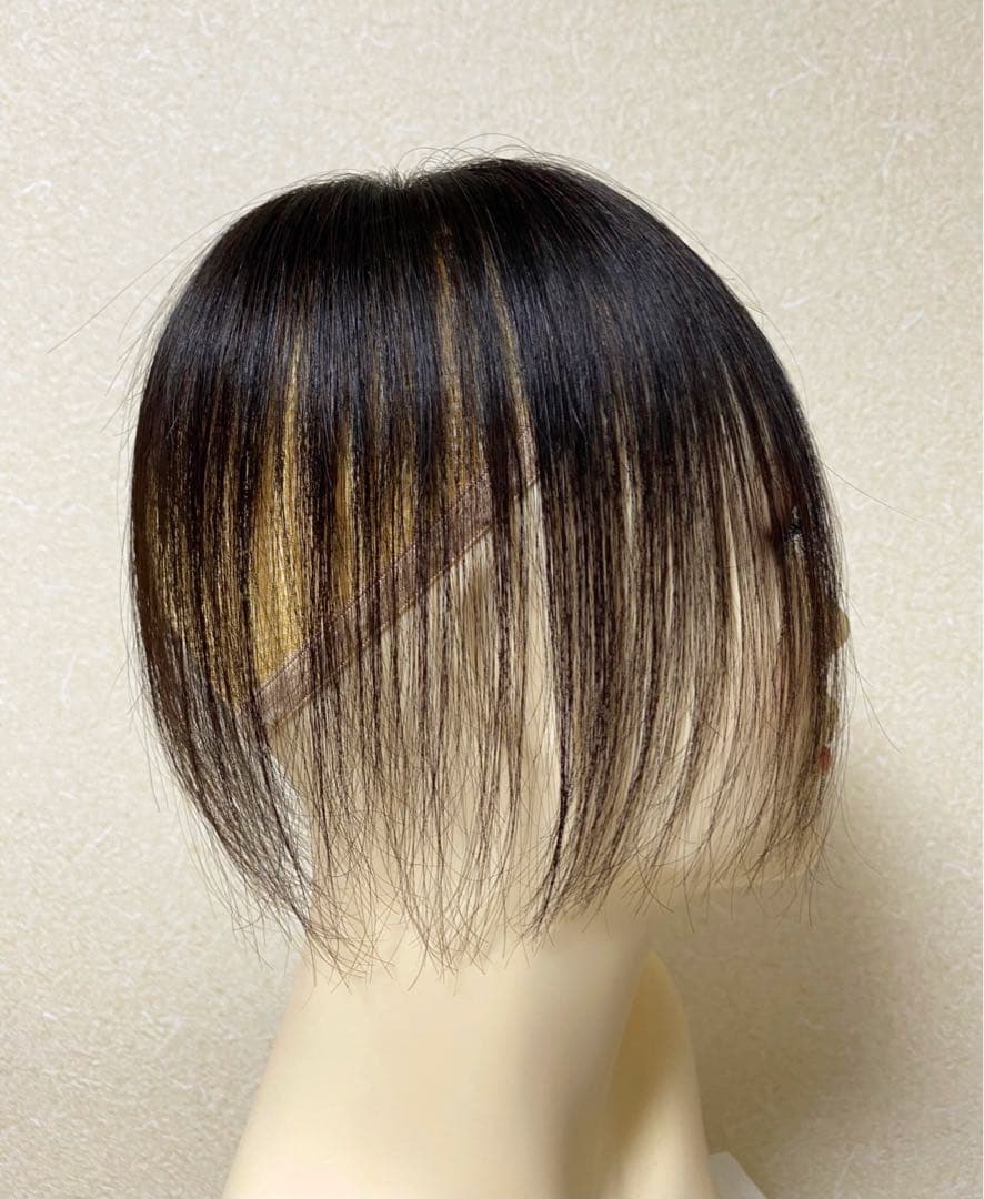 人毛100% ヘアピース【シルクスキン】つむじ用　ブラウン　ポイントウィッグ