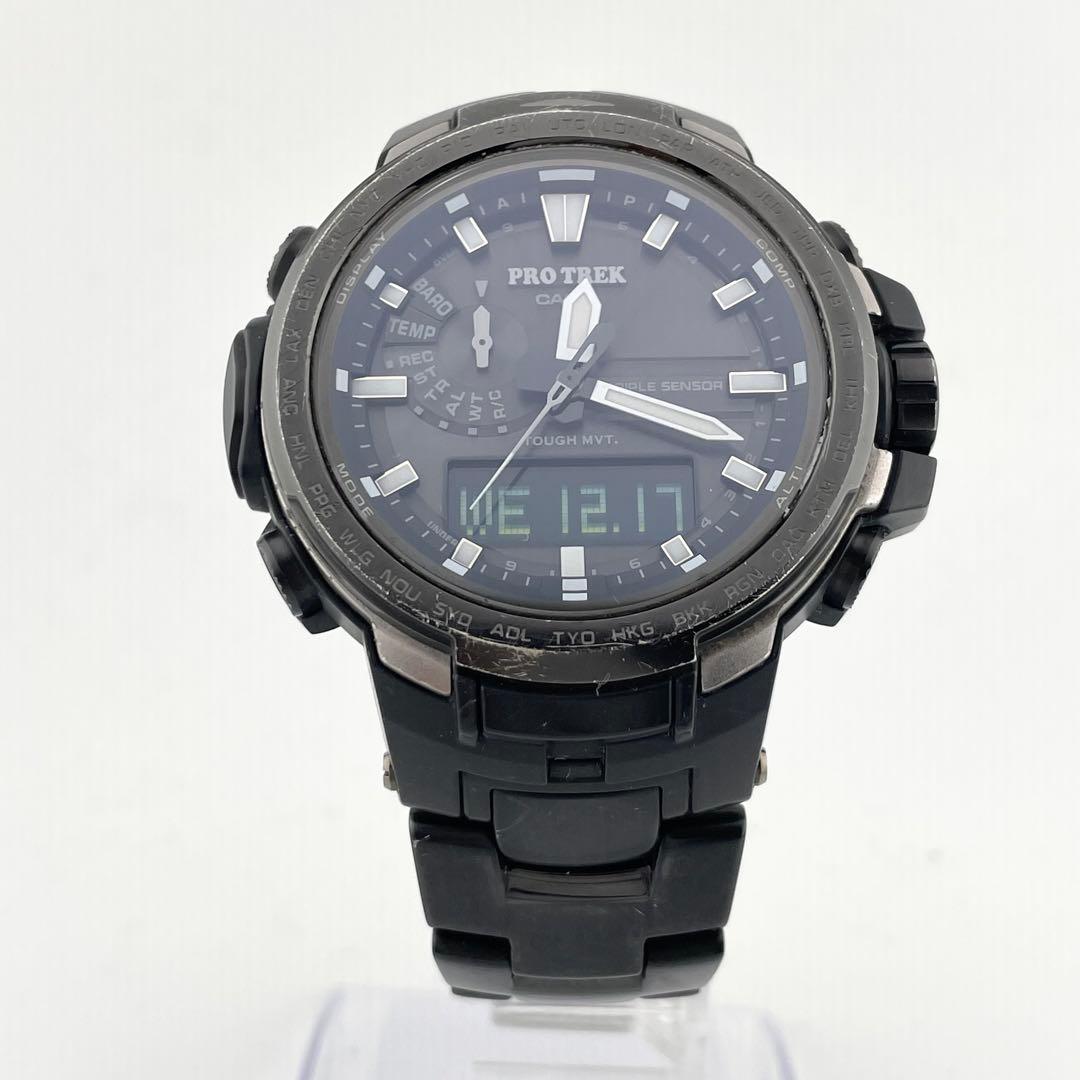 【稼働/反転液晶】カシオ　プロトレック　ワールドタイム　電波ソーラー　腕時計