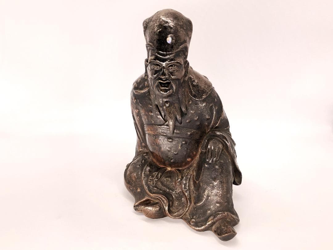 【 孔子坐像 伏香炉 】 備前丸長印　浜物　オパール　幕末～明治初期