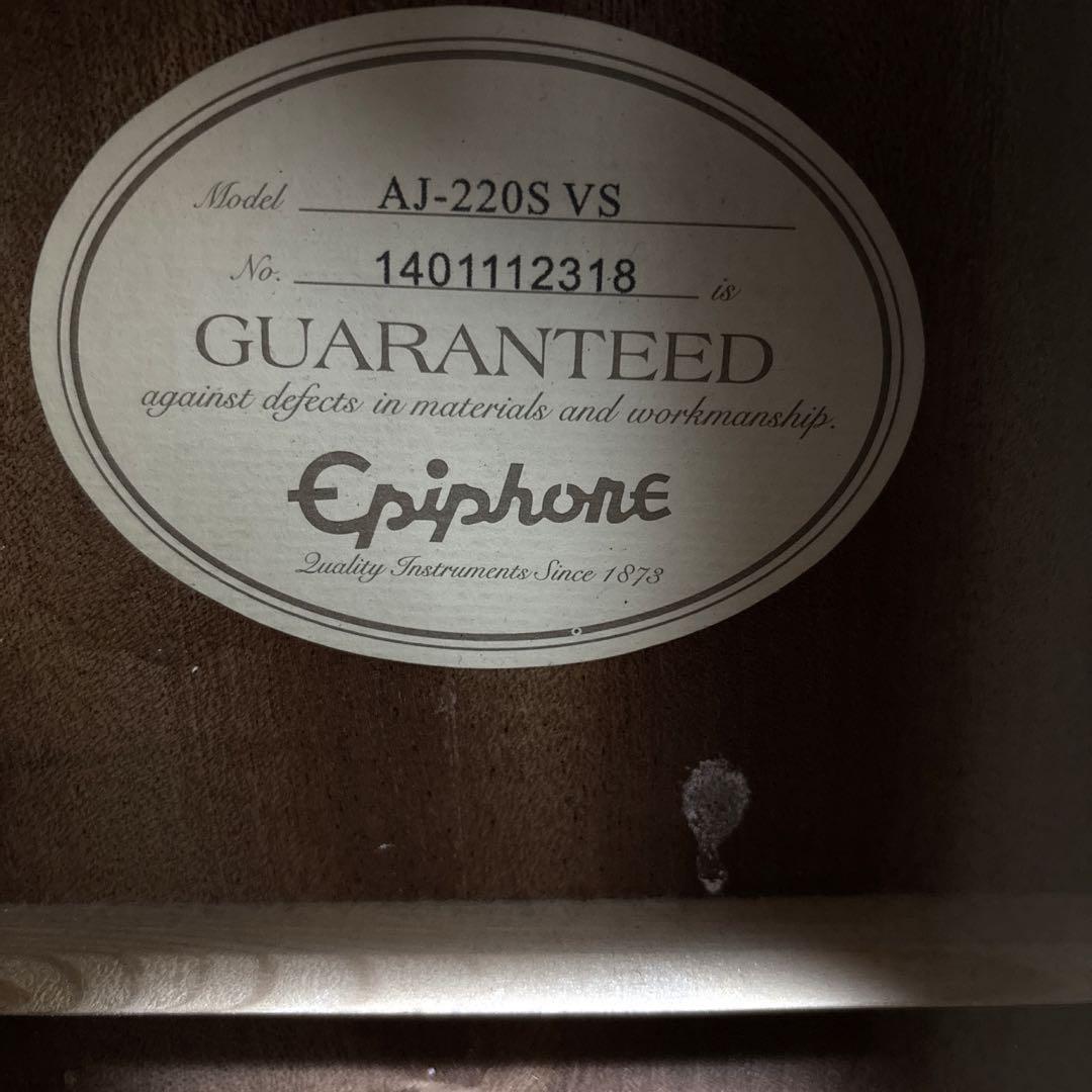 【極美品】 Epiphone AJ-220S VSクラシックギター リュック付き