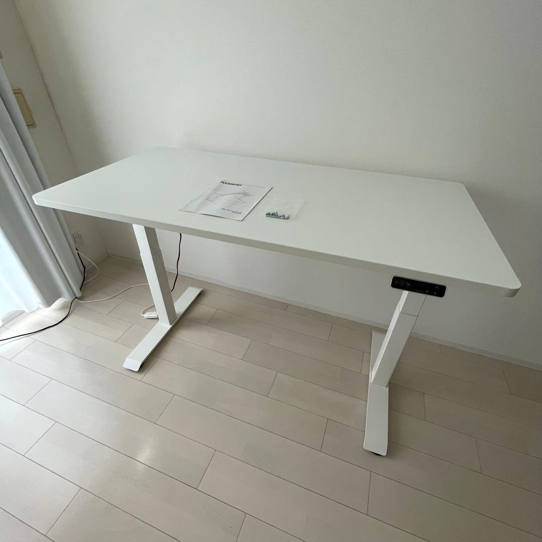FlexiSpot E7 電動式昇降式デスク 140cm 天板付き ホワイト
