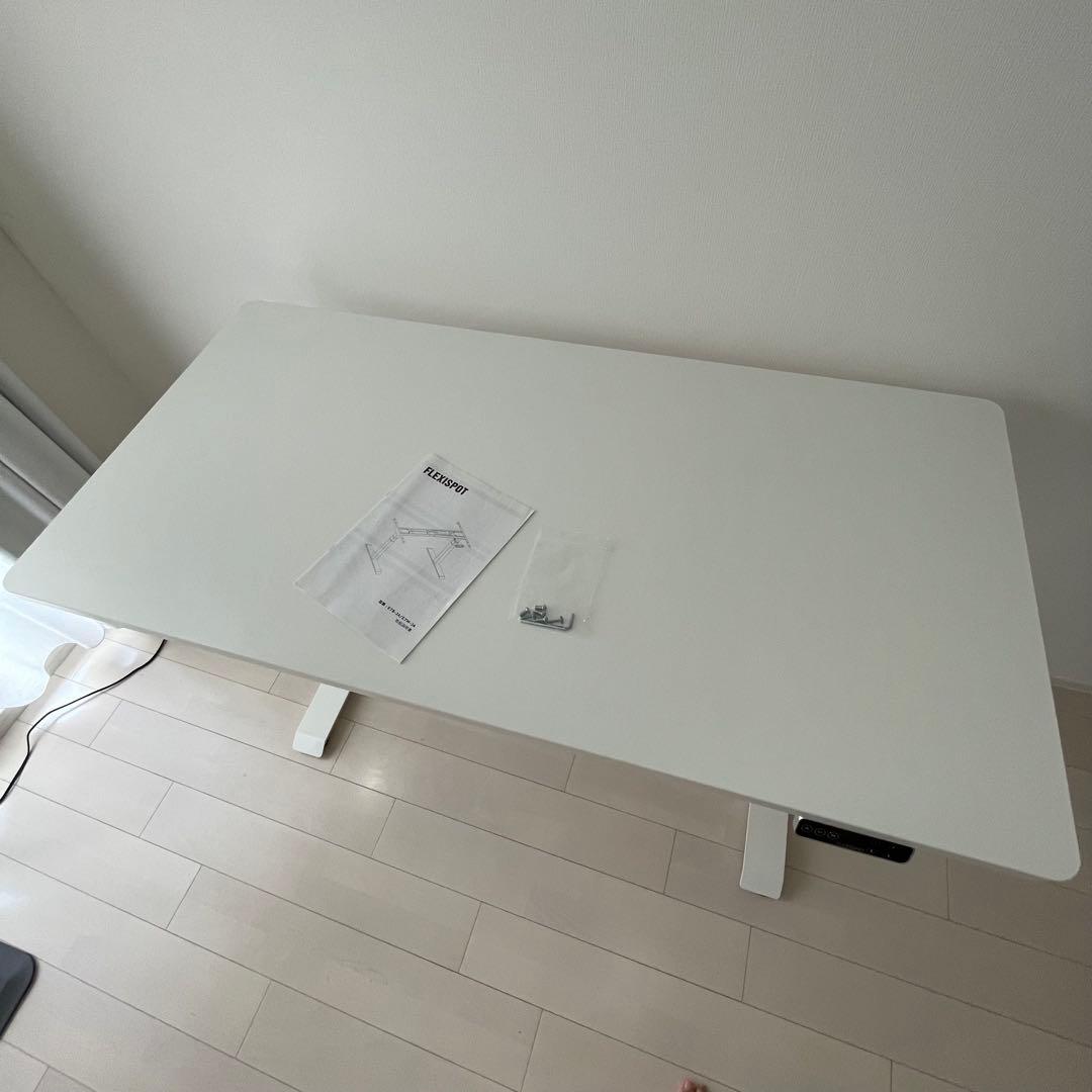 FlexiSpot E7 電動式昇降式デスク 140cm 天板付き ホワイト