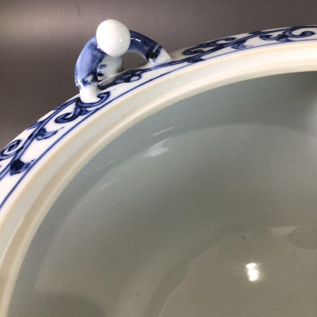 Ｒ８００　水指　『洛西窯　泰湖造』『祥瑞写ニ閑人』『独楽形水指』　共箱　茶道具