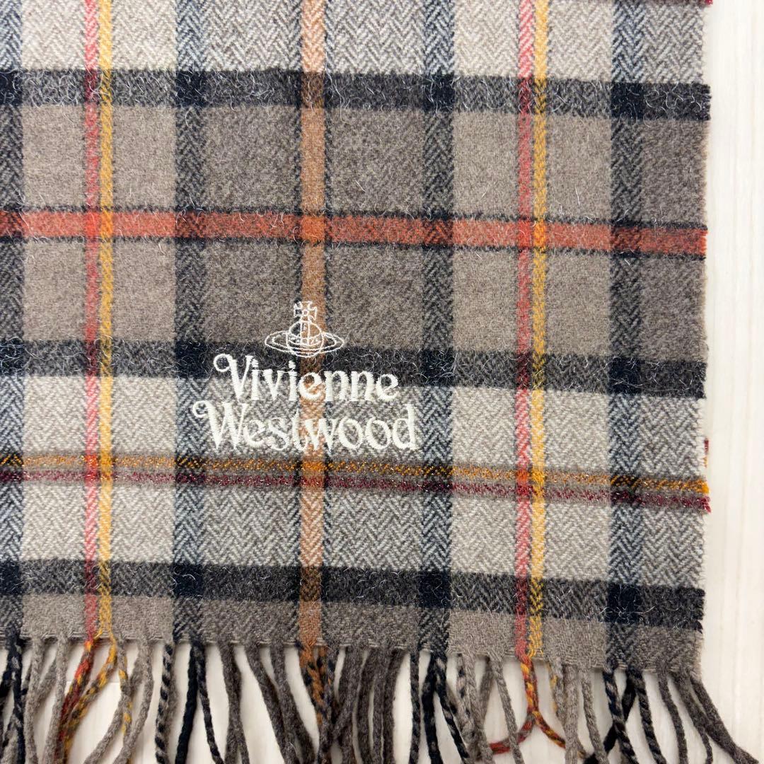 ☆ ヴィヴィアンウエストウッド ウール チェック マフラー オーブ オーヴ