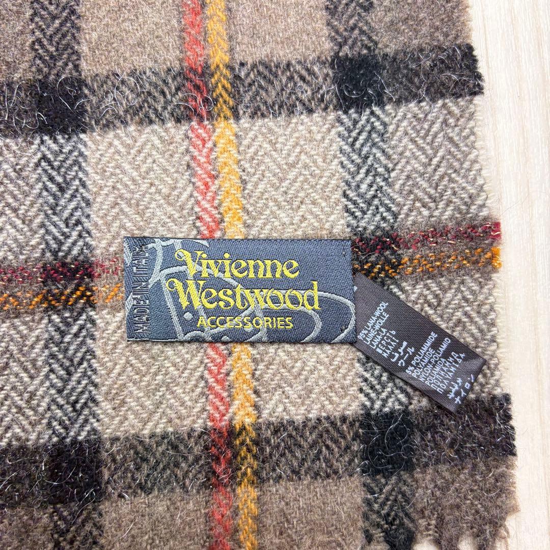 ☆ ヴィヴィアンウエストウッド ウール チェック マフラー オーブ オーヴ