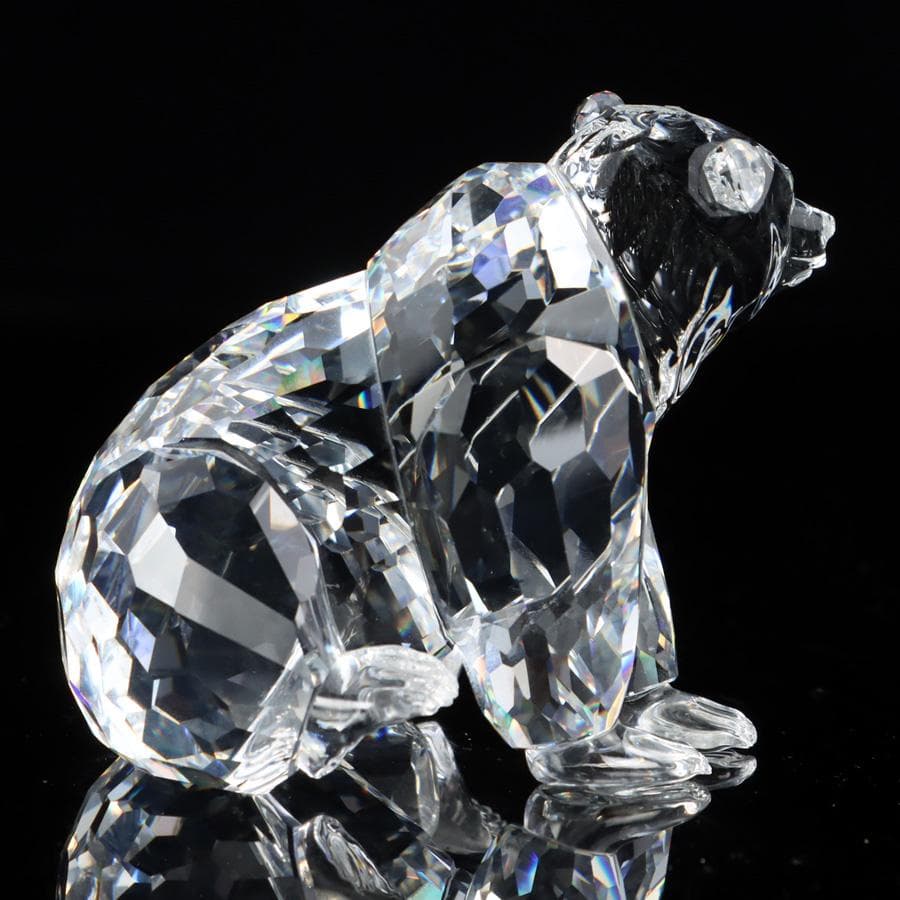 Y2435-10 スワロフスキー クリスタル グリズリー 熊 オブジェ