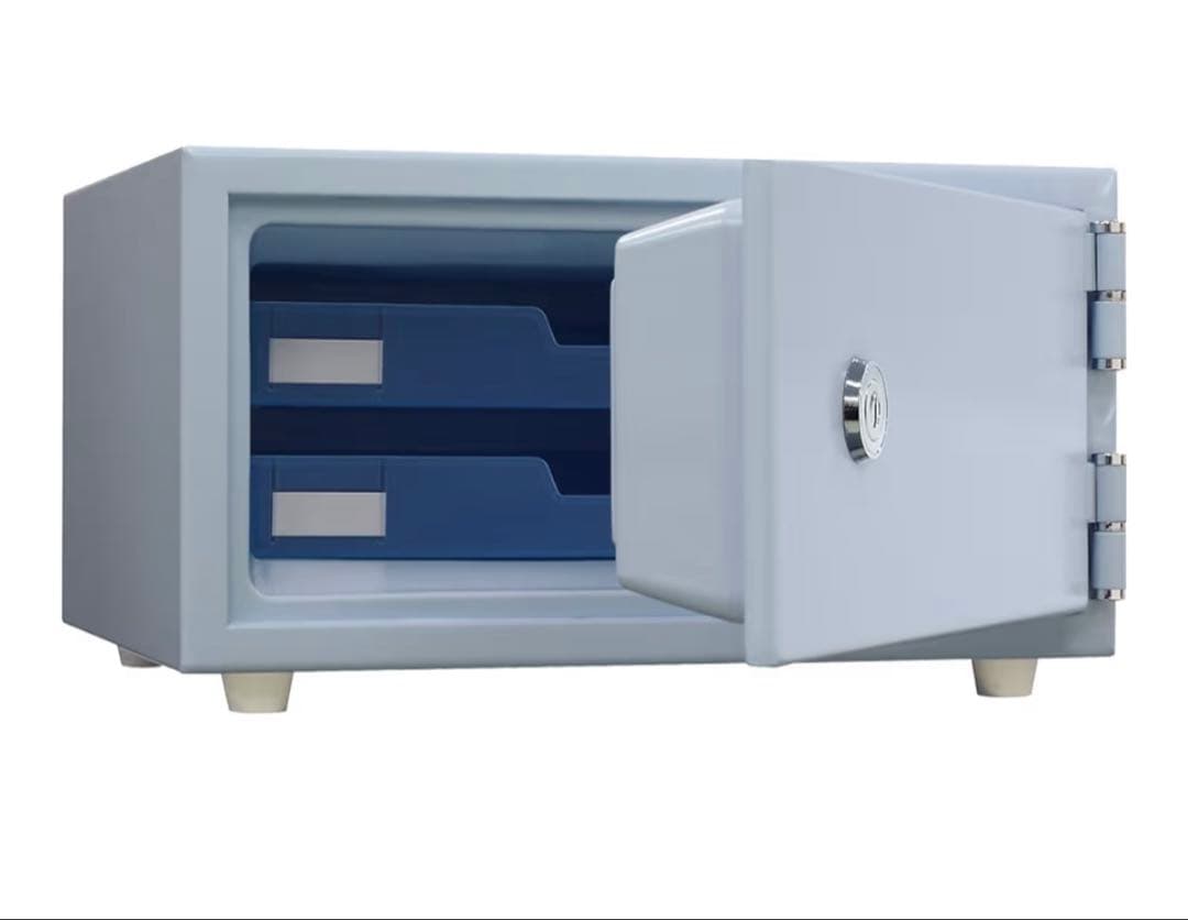 King CROWN 耐火金庫 リバーシブル鍵 A4収納 ブルー CPS-30K