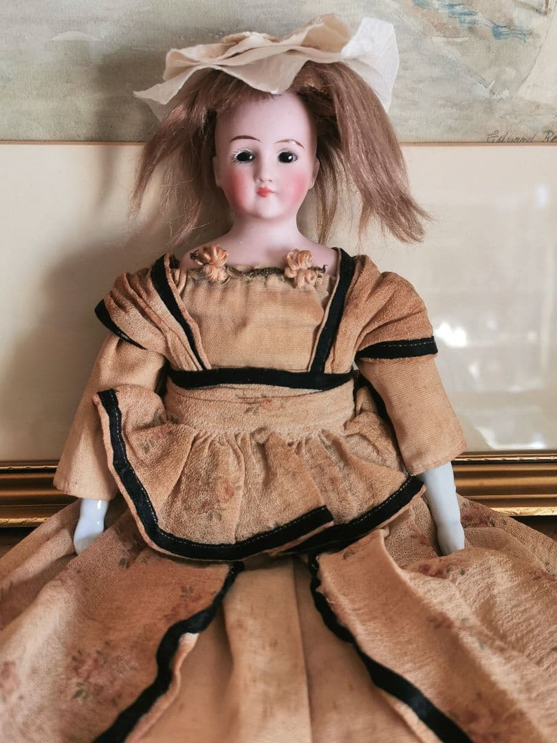 アンティーク シモンハルビック ファッションビスクドール 陶器手脚人形 鬘ボネ付