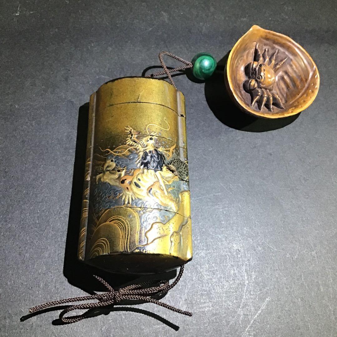 金高盛蒔絵　昇龍絵印籠　江戸期