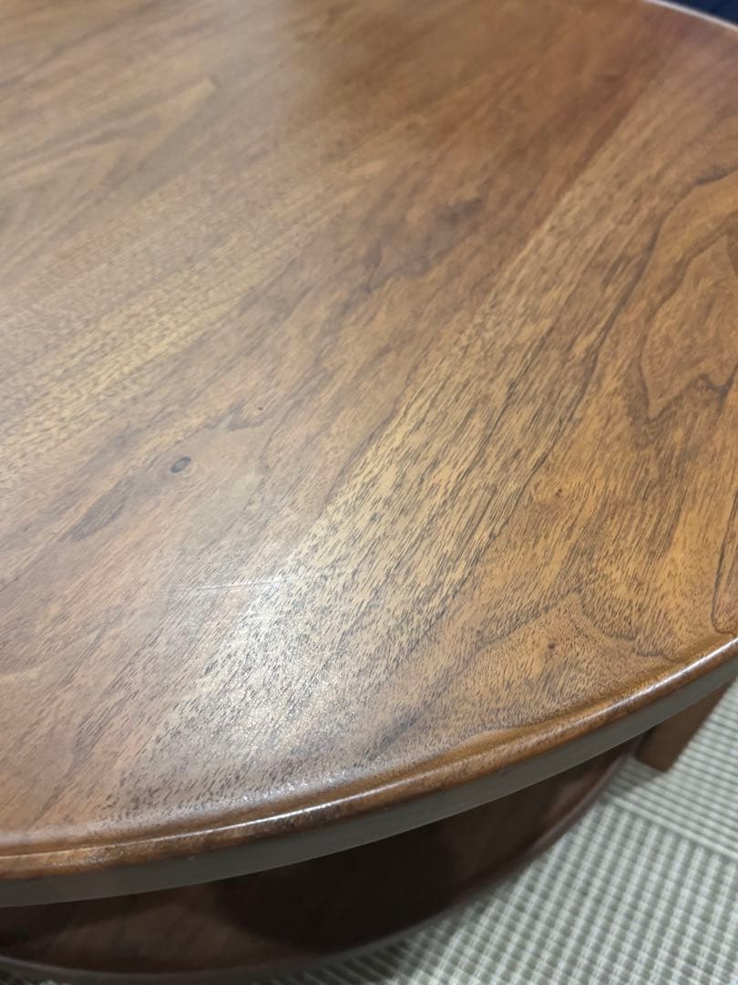 柏木工　円形木製テーブル ウォールナット