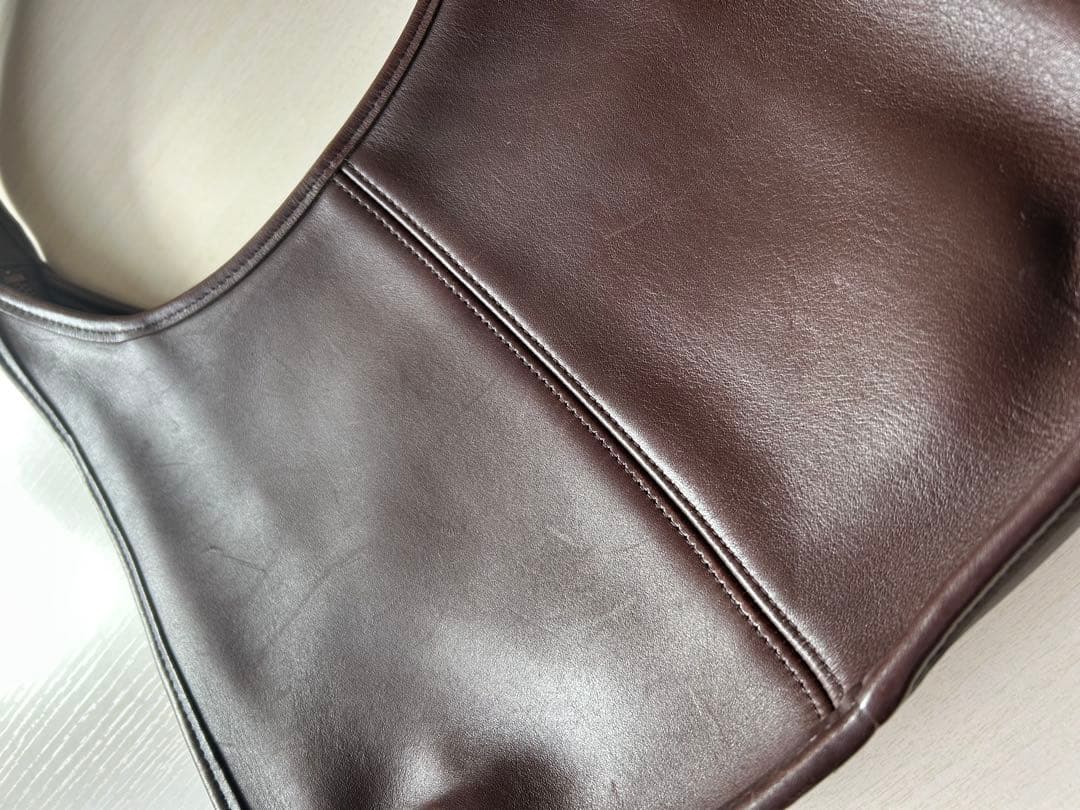 OLD COACH ダークブラウン レザー ショルダーバッグ 焦茶