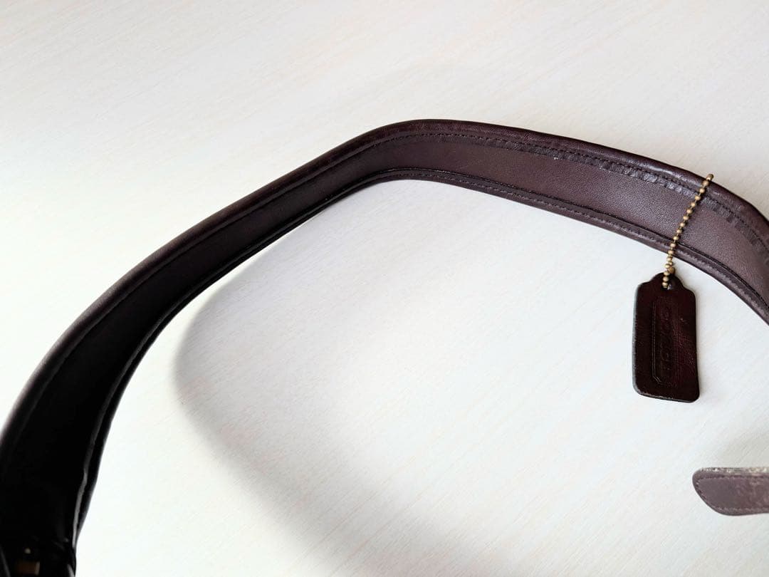 OLD COACH ダークブラウン レザー ショルダーバッグ 焦茶