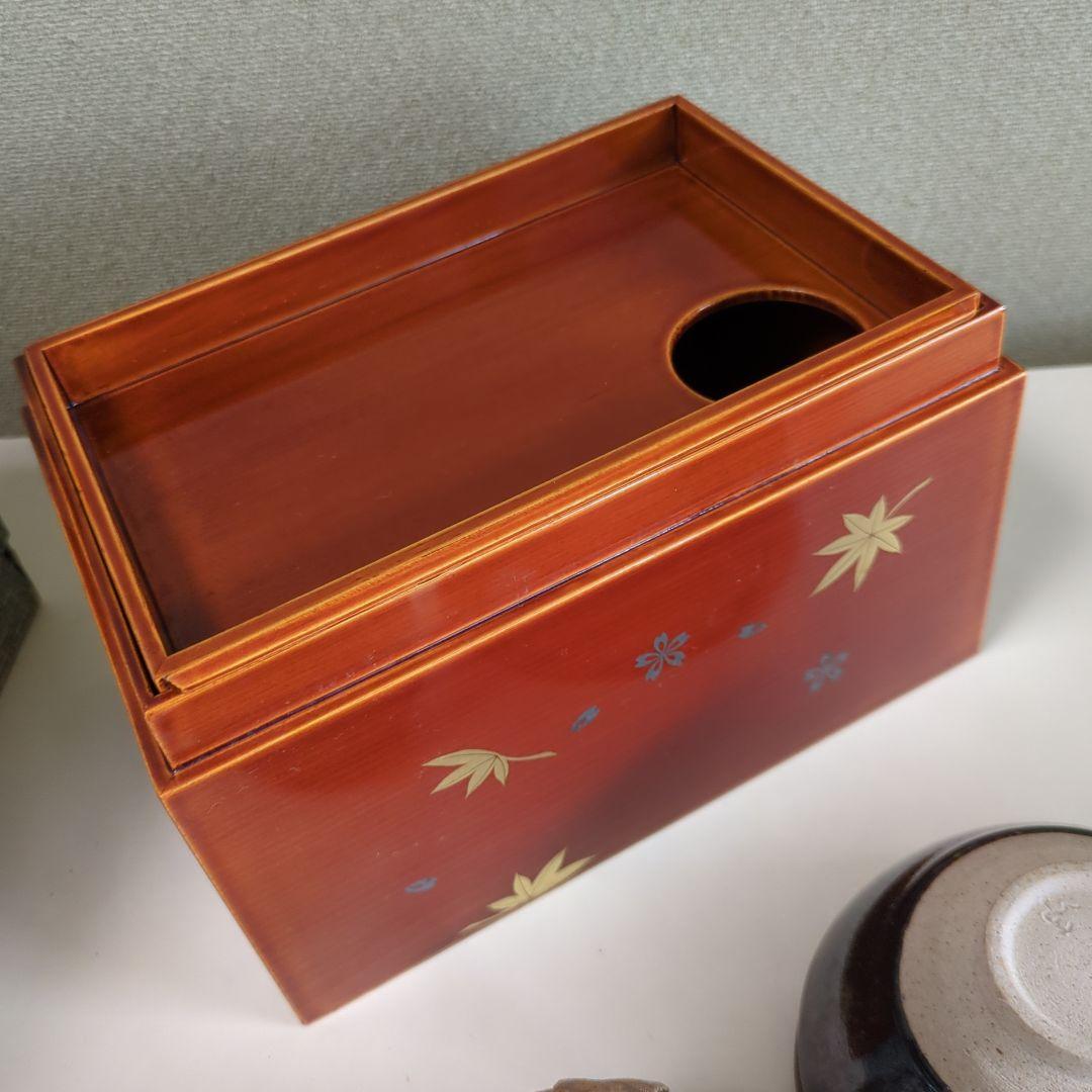 茶箱 春慶塗 桜と紅葉 セット 一式 茶道具 茶道 お点前 紙箱 いろいろ
