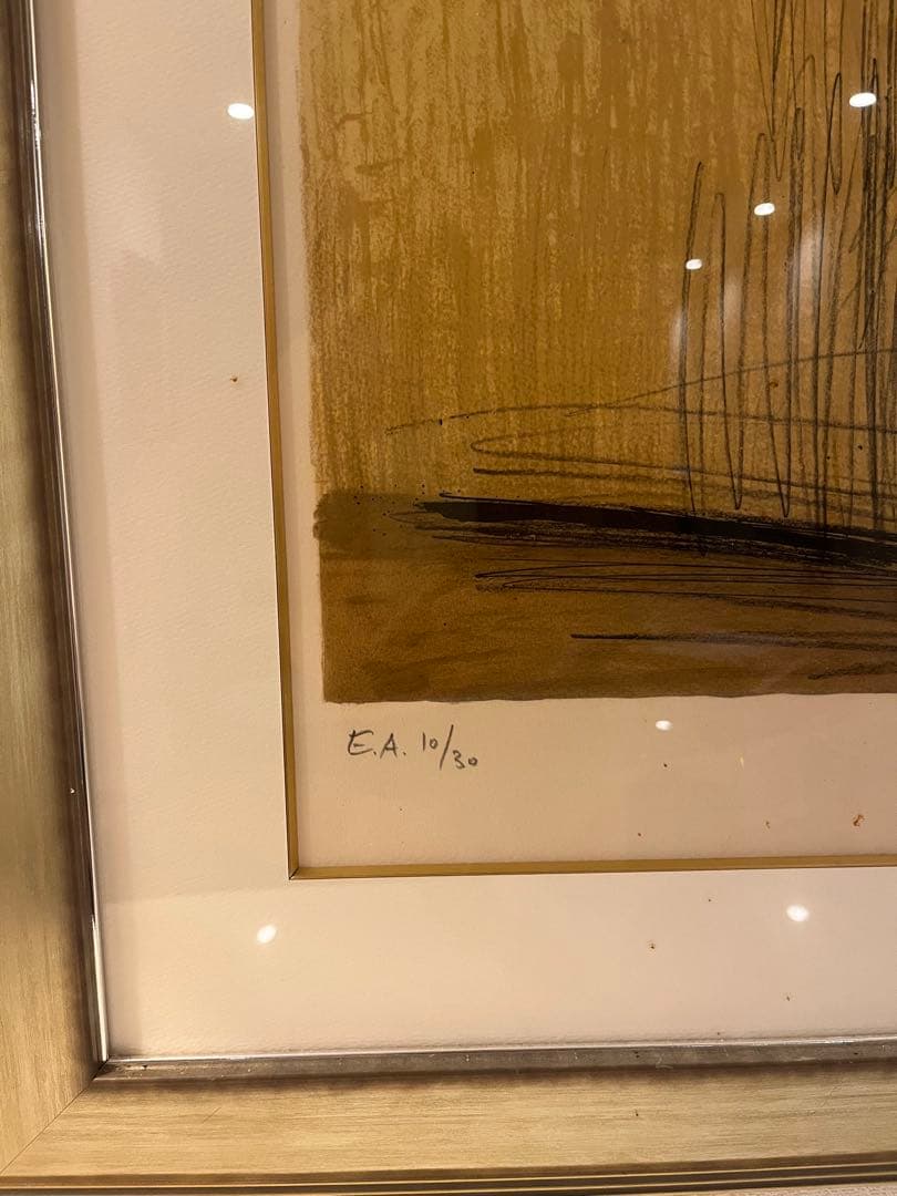 希少 ベルナール・ビュッフェ 赤いバラ サイン有