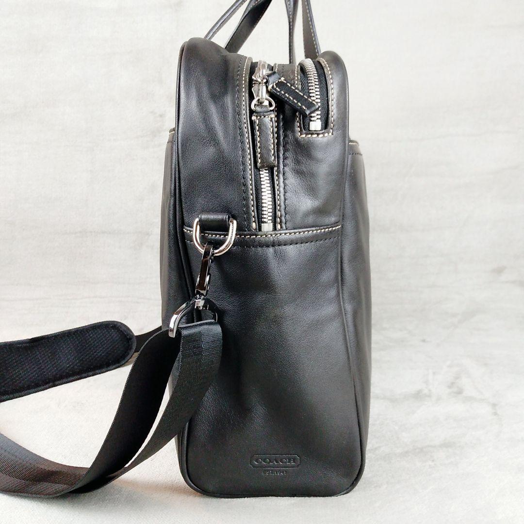 ★COACH★ コーチ 2WAY レザー ビジネスバッグ 2層式 ブラック