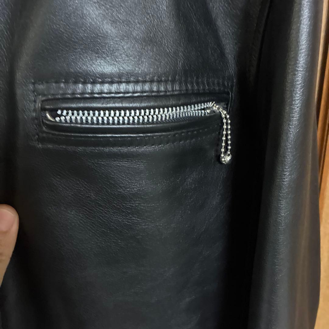 Stussy×Schott ブラックレザージャケット XL