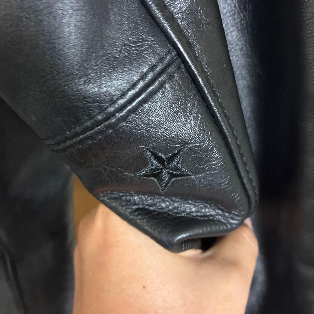 Stussy×Schott ブラックレザージャケット XL