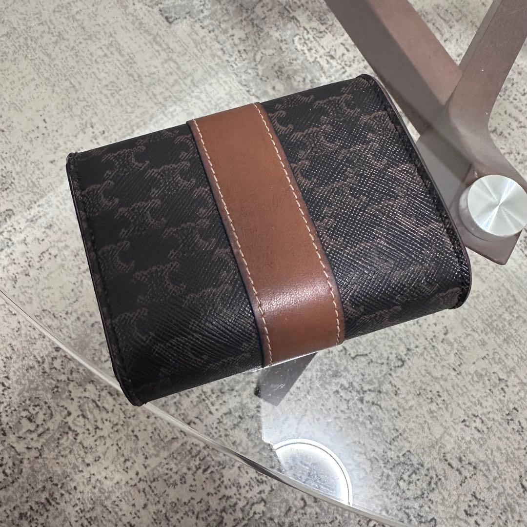 【美品】CELINE スモール トリフォールドウォレット/トリオンフキャンバス