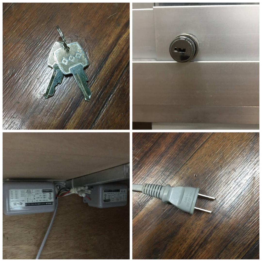 業務用 ガラスショーケース 照明付 W120×D45×H183cm ショーケース