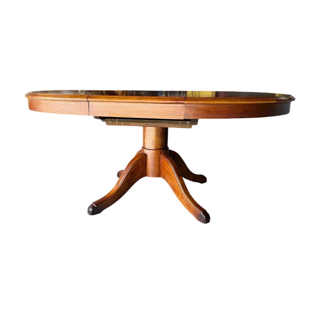 HR804 三越ブルージュ　拡張テーブル　ダイニングテーブル　丸　円　楕円