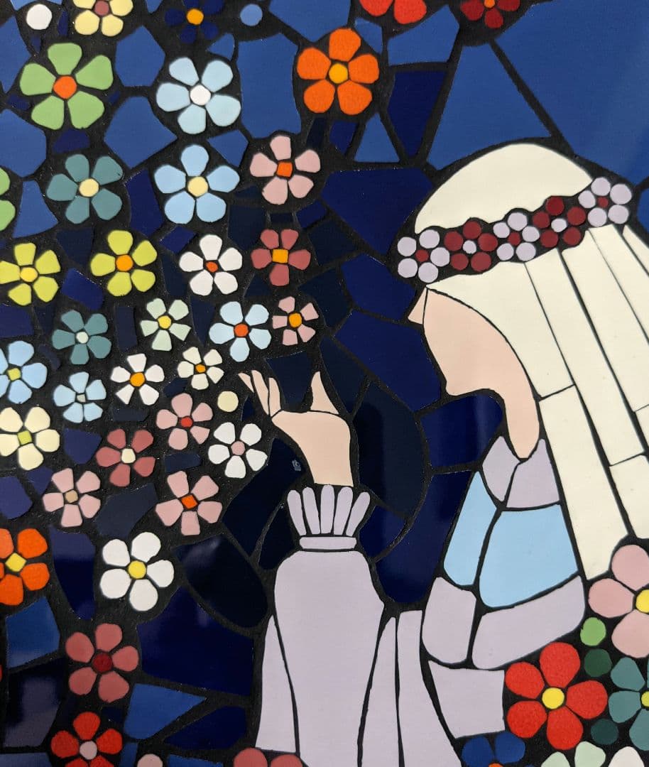 モザイクタイル絵　F3号パネルのみ『花ふぶき』