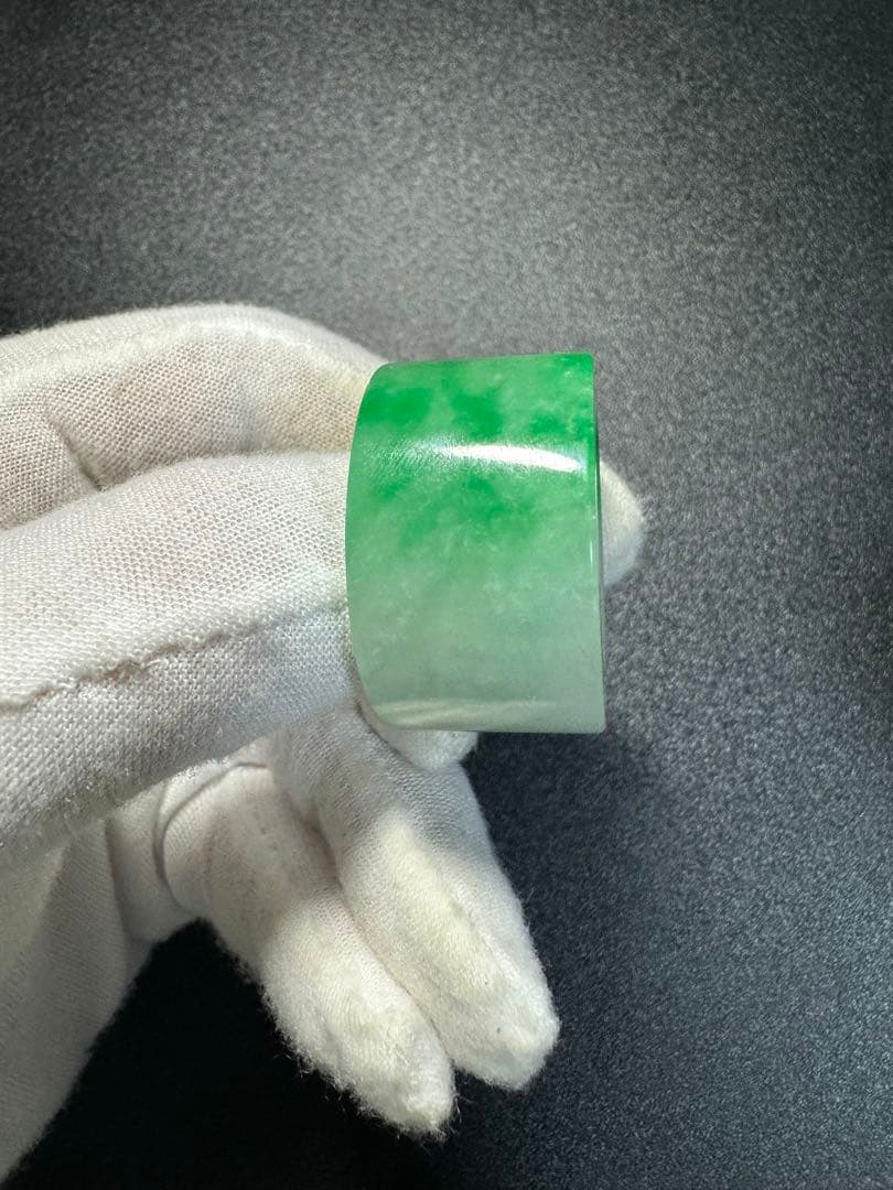 翡翠 本翡翠　 清時代 中国古美術骨董 板指　親指輪　時代物 お守り