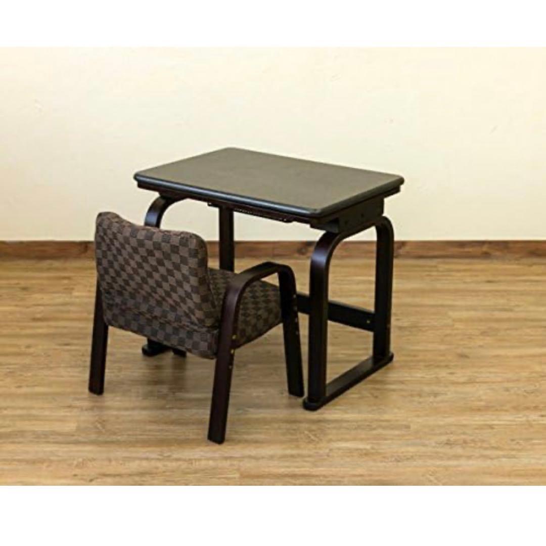 未使用 長方形パーソナルコタツ イス付3点セット ひとり用 ブラウン S3-08