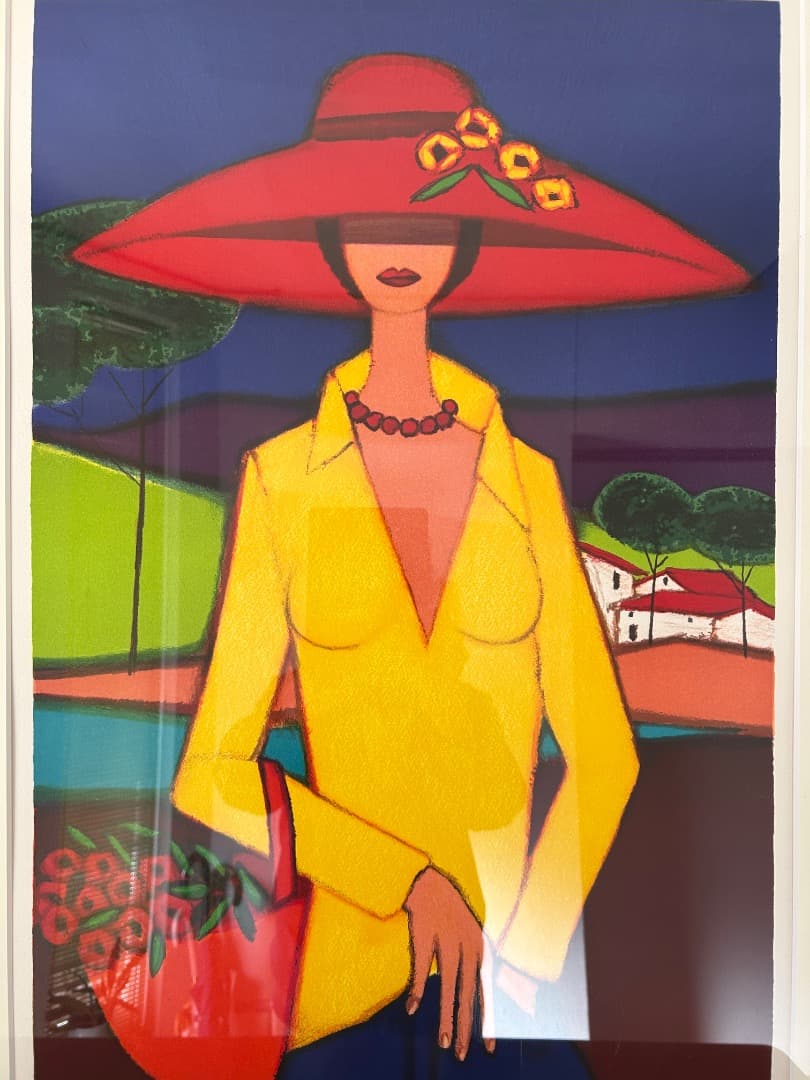 ロジェ・ボナフェ『赤い買物かご』(リトグラフ)