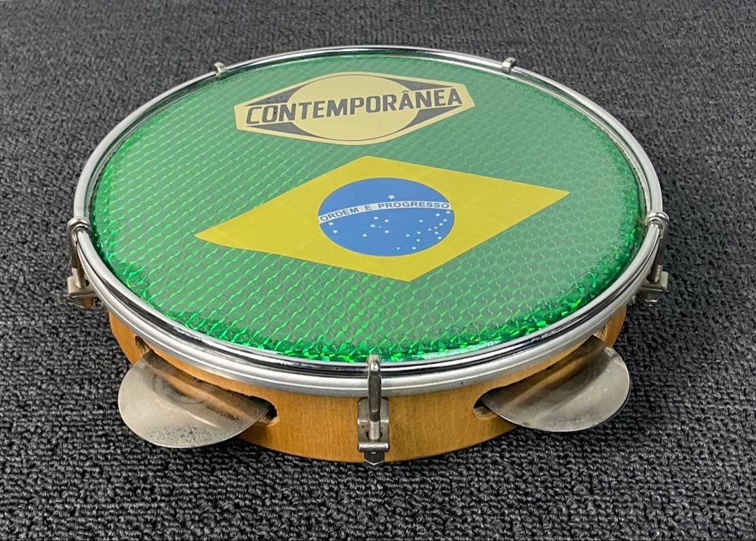 ●CONTEMPORÁNEA パンデイロ ブラジル 国旗柄 22cm 8インチ●