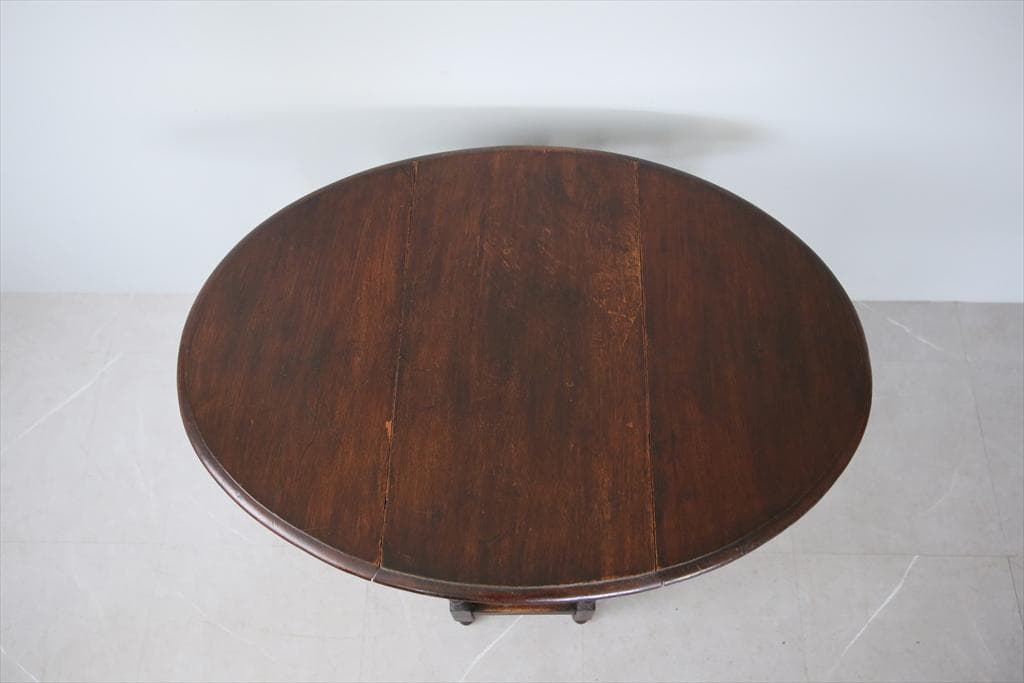 英国アンティーク木製ゲートレッグテーブル/ダイニング机バタフライ(88-189)