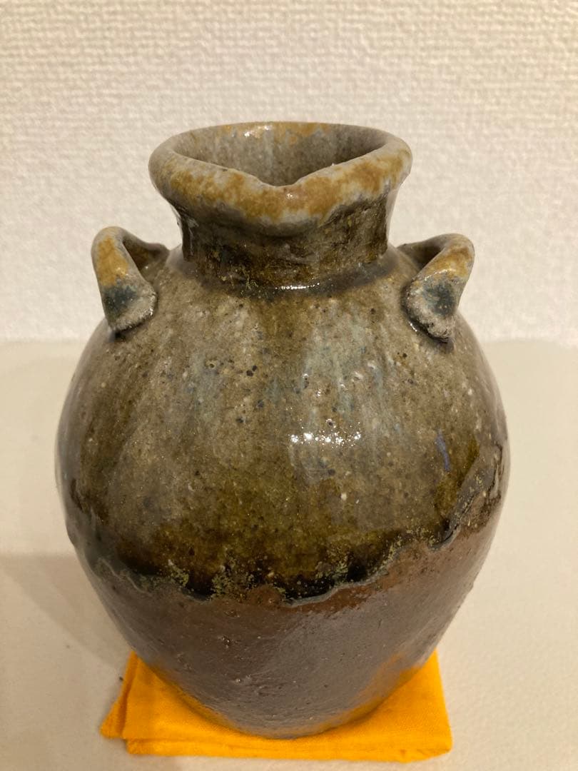 越前焼　片口花入　お歯黒壺　弌茎庵　是閑作