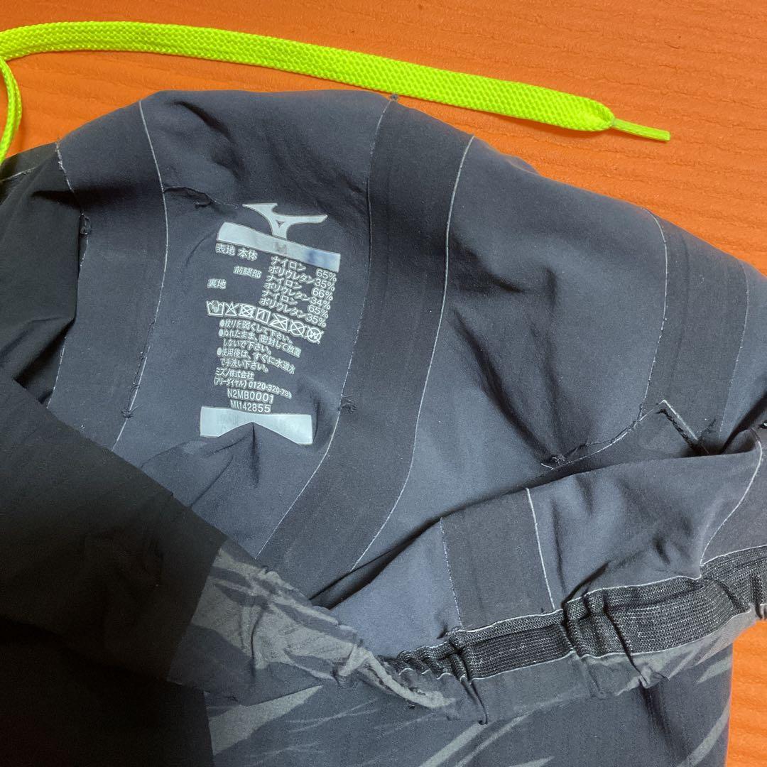 Mizuno 競泳水着 黒/グレー ストライプ