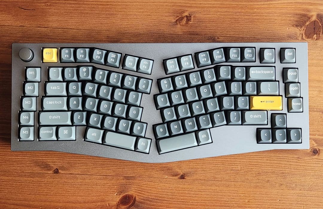 【パームレスト付き】Keychron Q10 シルバー 茶軸 アリス配列