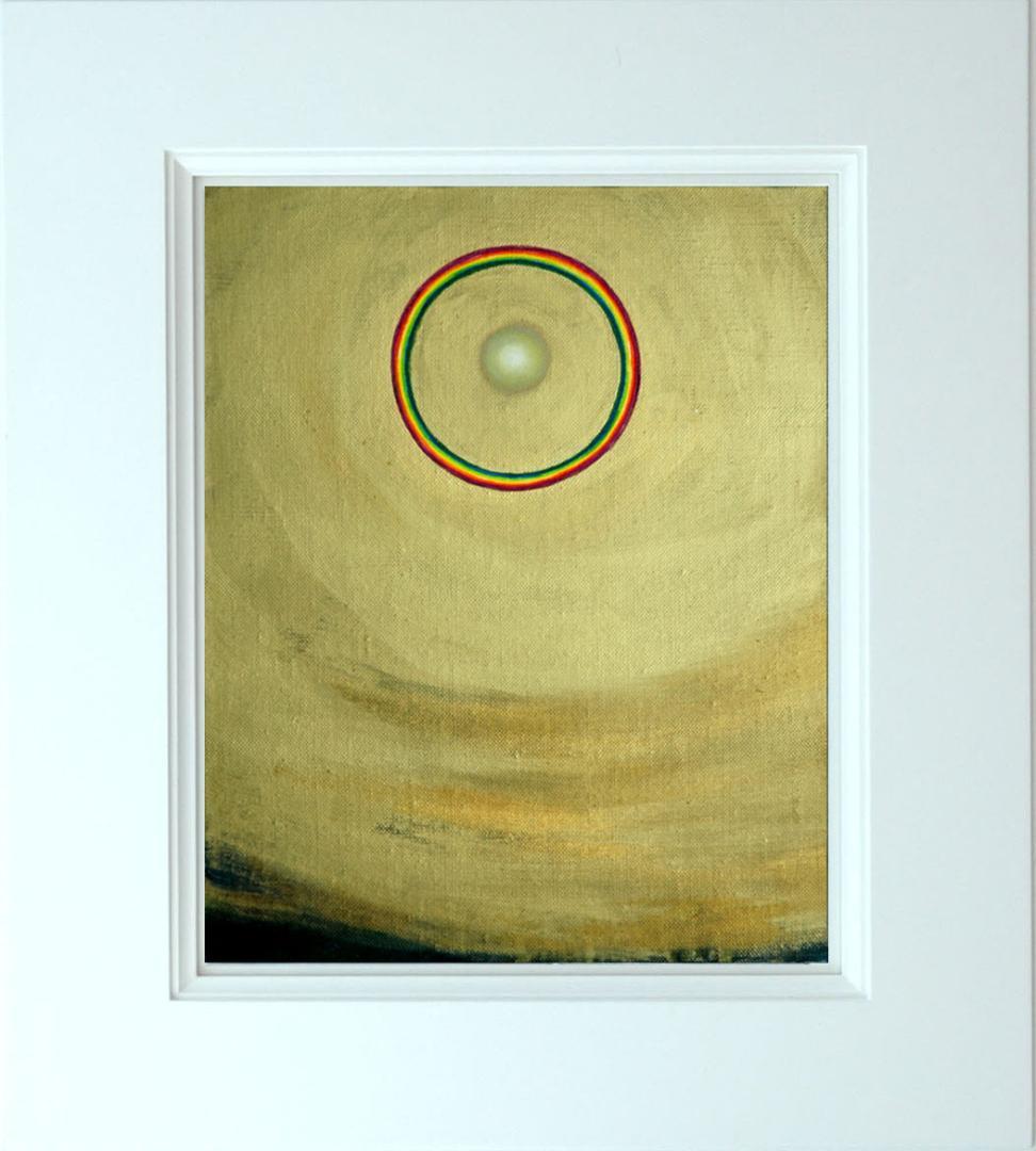 油絵 菅家令子 絵 絵画インテリア額付(黒)F3-G92023 風景祈り希望奇跡